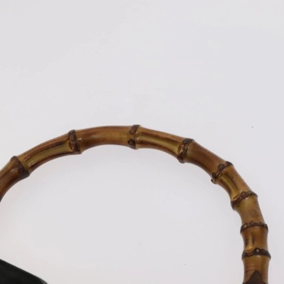 GUCCI Bamboo Hand Bag Leather 2way Black 001 1638 Auth 114458 - Picture 11 of 16